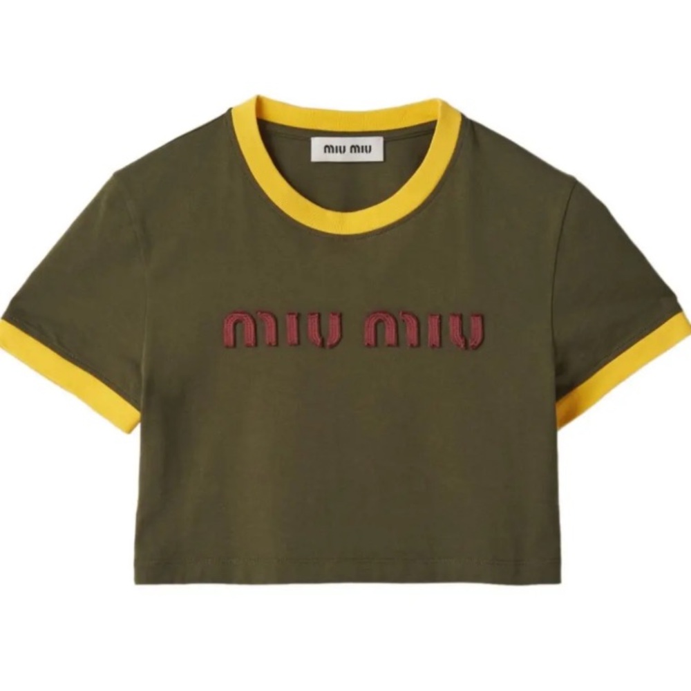 EXTREMELY RARE Miu Miu Embroidered Cropped Shirt - Picture 4 of 8